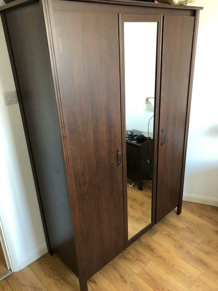 Ikea Brusali Wardrobe With Mirror Brown Rrp 200 In