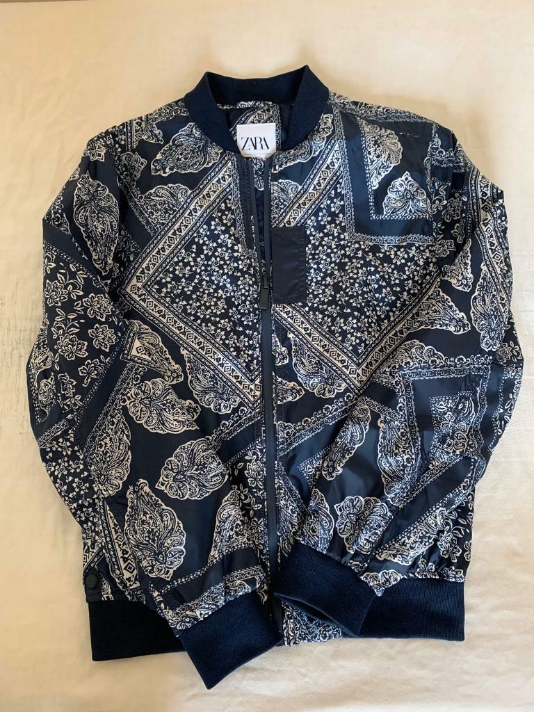 Men’s Zara Navy Bandana Bomber Jacket size Small (S) in Southampton