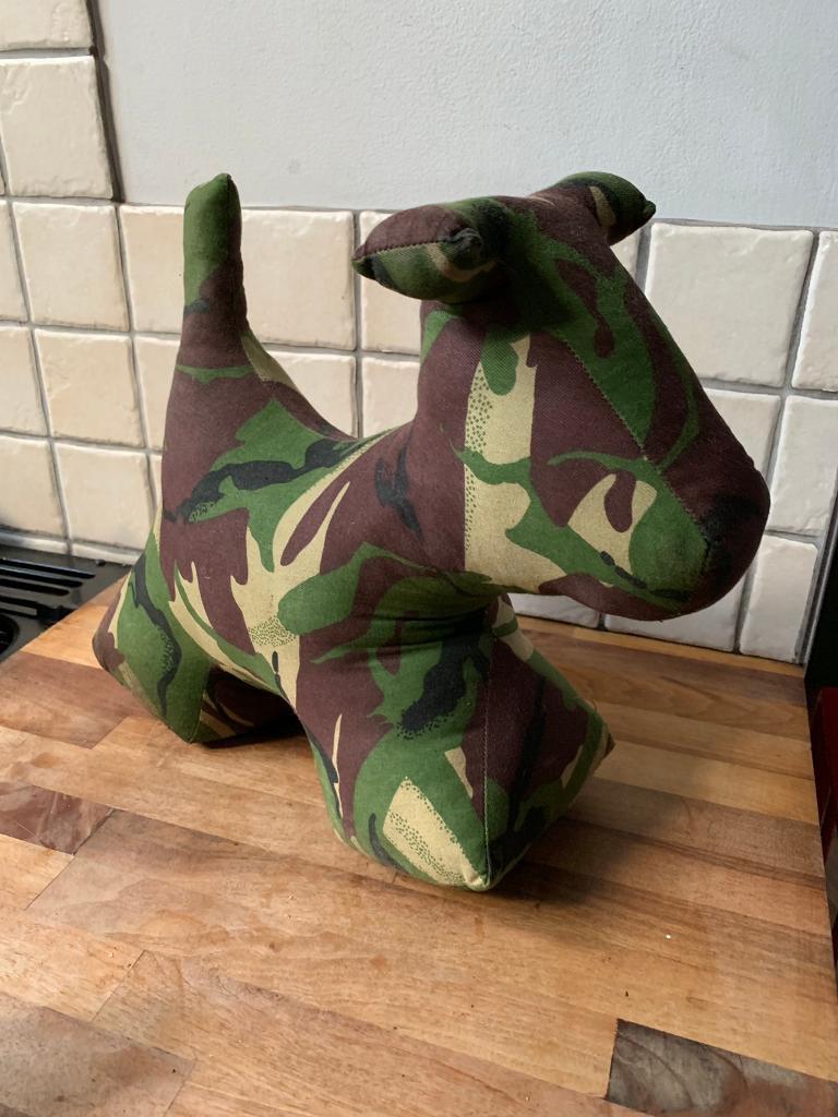 REDUCED Quirky Camouflage Dog Doorstop in Ruddington, Nottinghamshire