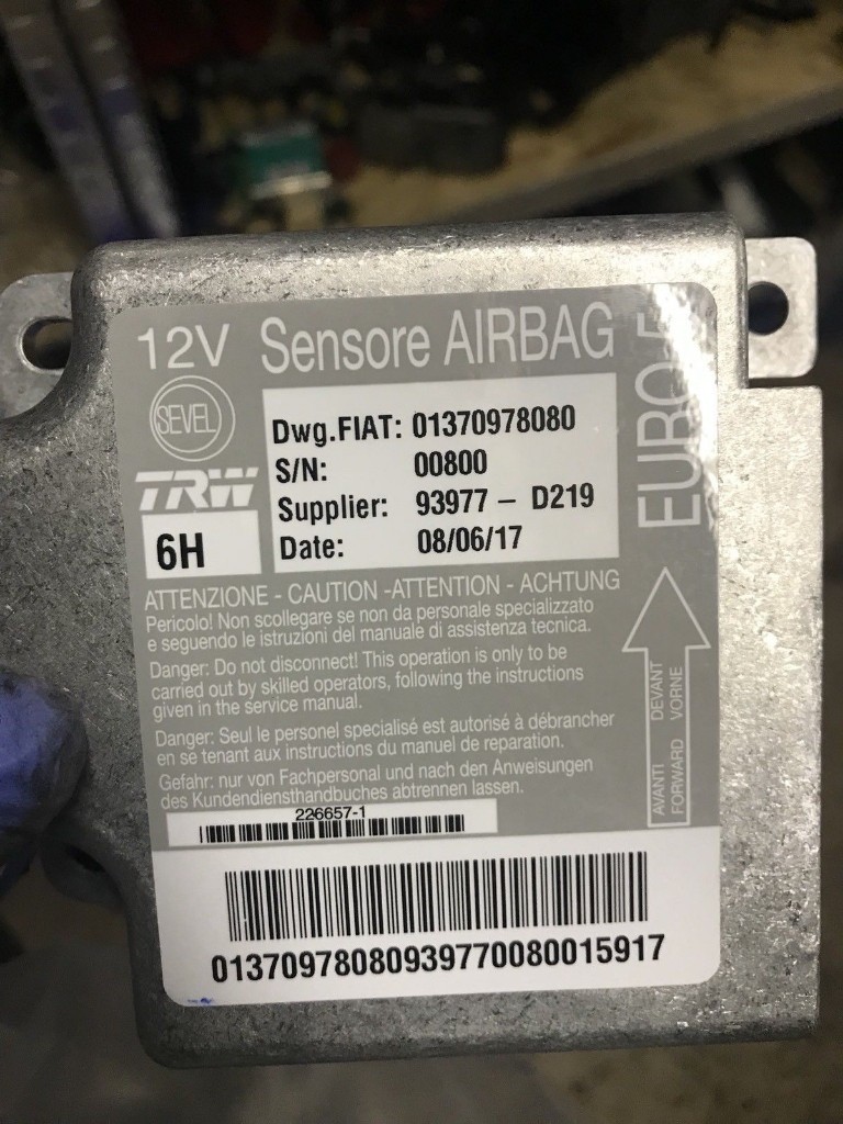 Airbag Ecu 01370978080 Fiat Ducato (and others) in Laurencekirk