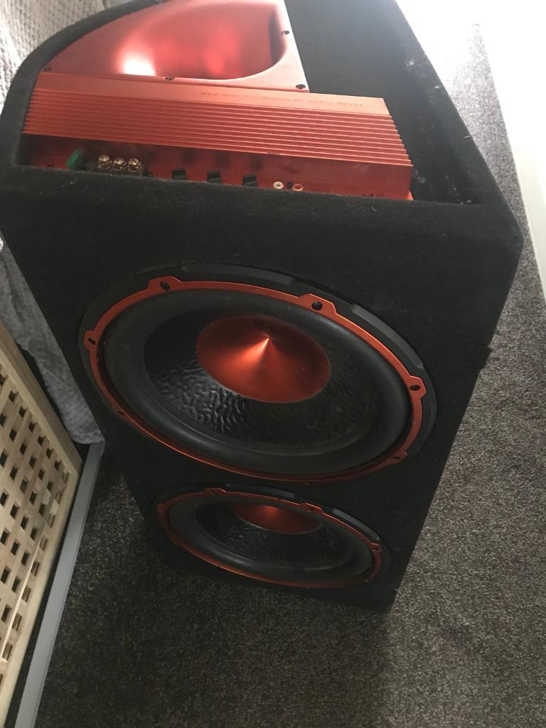 2 x 12 inch Edge subwoofer in box with built in amp in Selly Oak