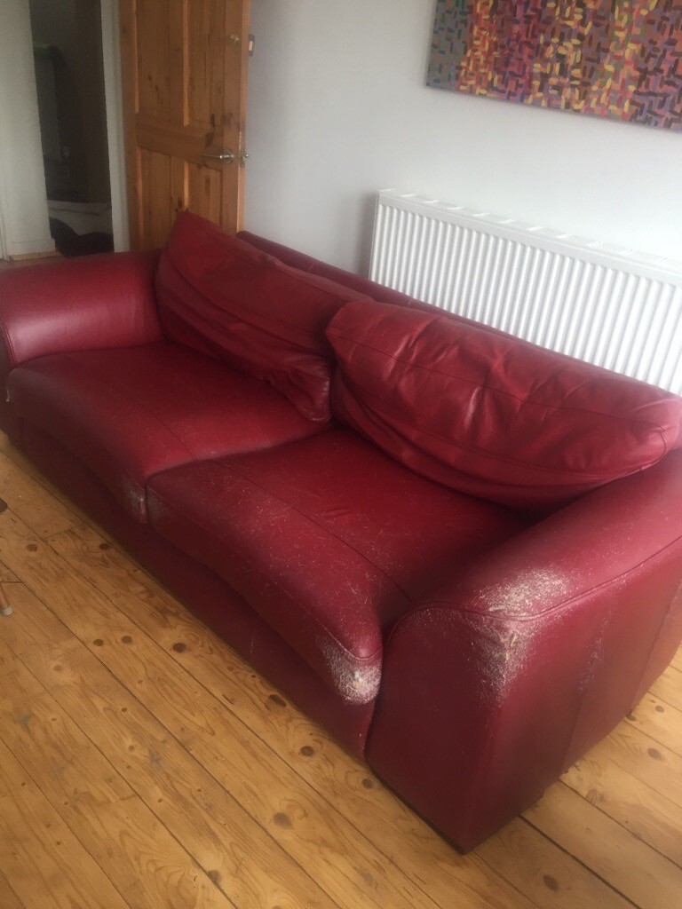 Red Leather Sofa in Hammersmith, London Gumtree