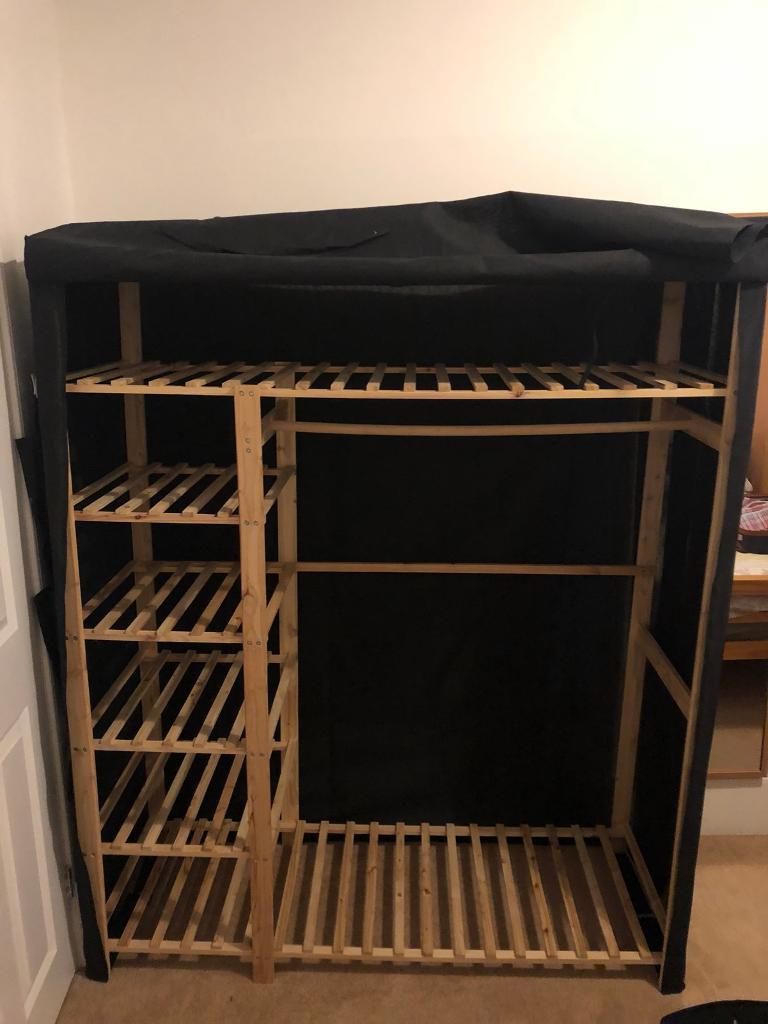 Wood Canvas Wardrobe Free For Pick Up In Cessnock Glasgow