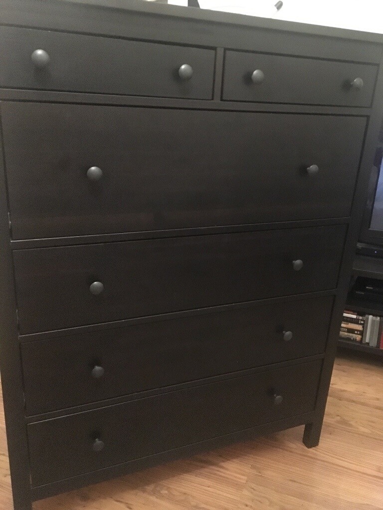 Ikea Hemnes 6 Drawer Chest Dark Brown Used Condition In