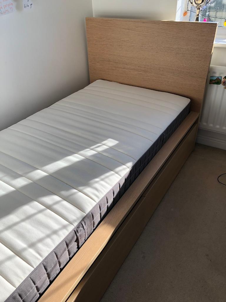Ikea Single Bed With Mattress And Storage In Emersons Green