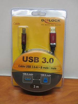 Delock 82758 Cable USB 3.0 Type-A male USB 3.0 Type-B male 3 m