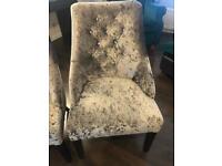 Pair of Next Winchester Chairs - Silver velvet 