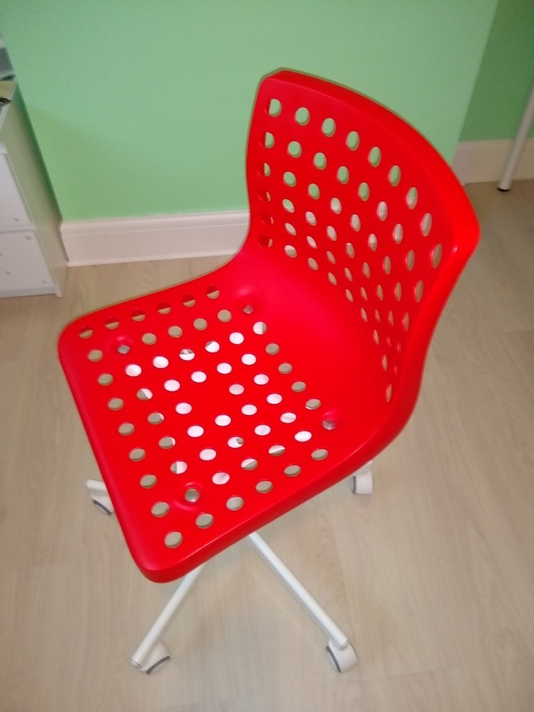 SWIVEL/OFFICE CHAIR IKEA Skalberg/Sporren, red/white, excellent