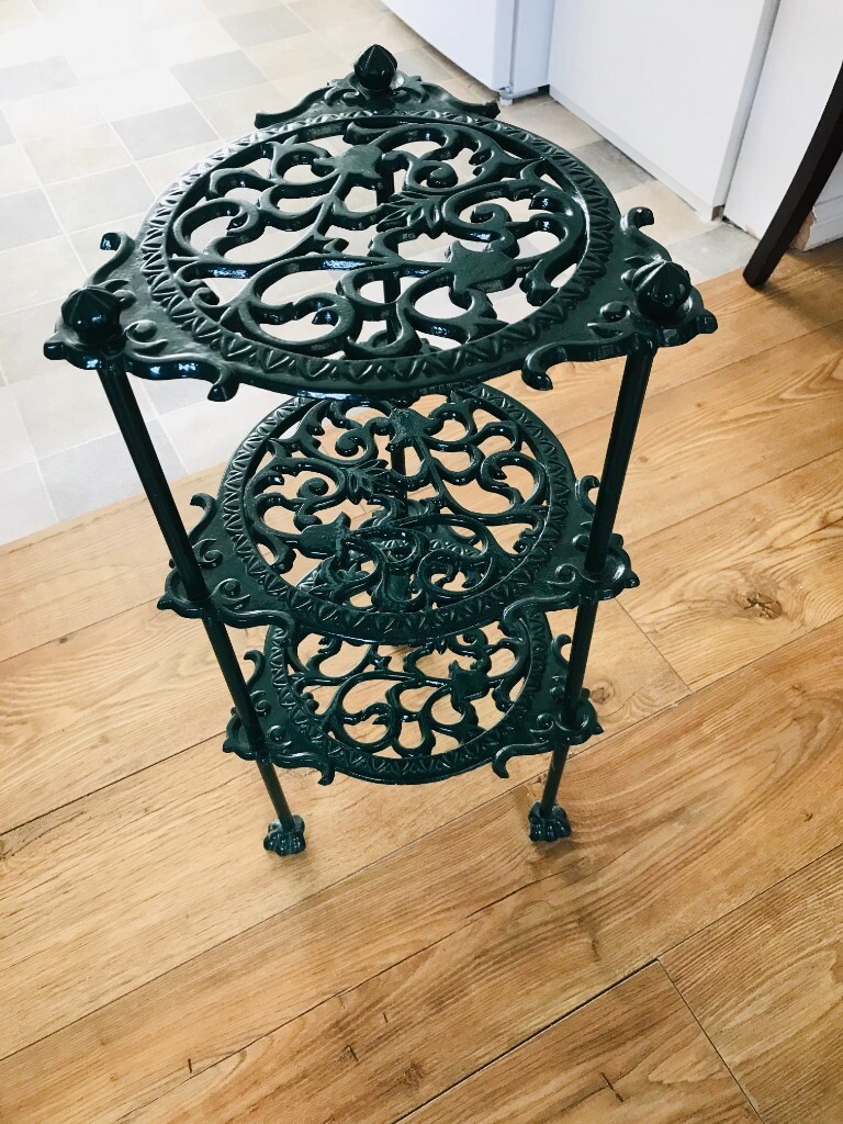 Vintage Cast Iron 3 Tier Pot / Pan / Plant Stand and Cast Iron Trivet