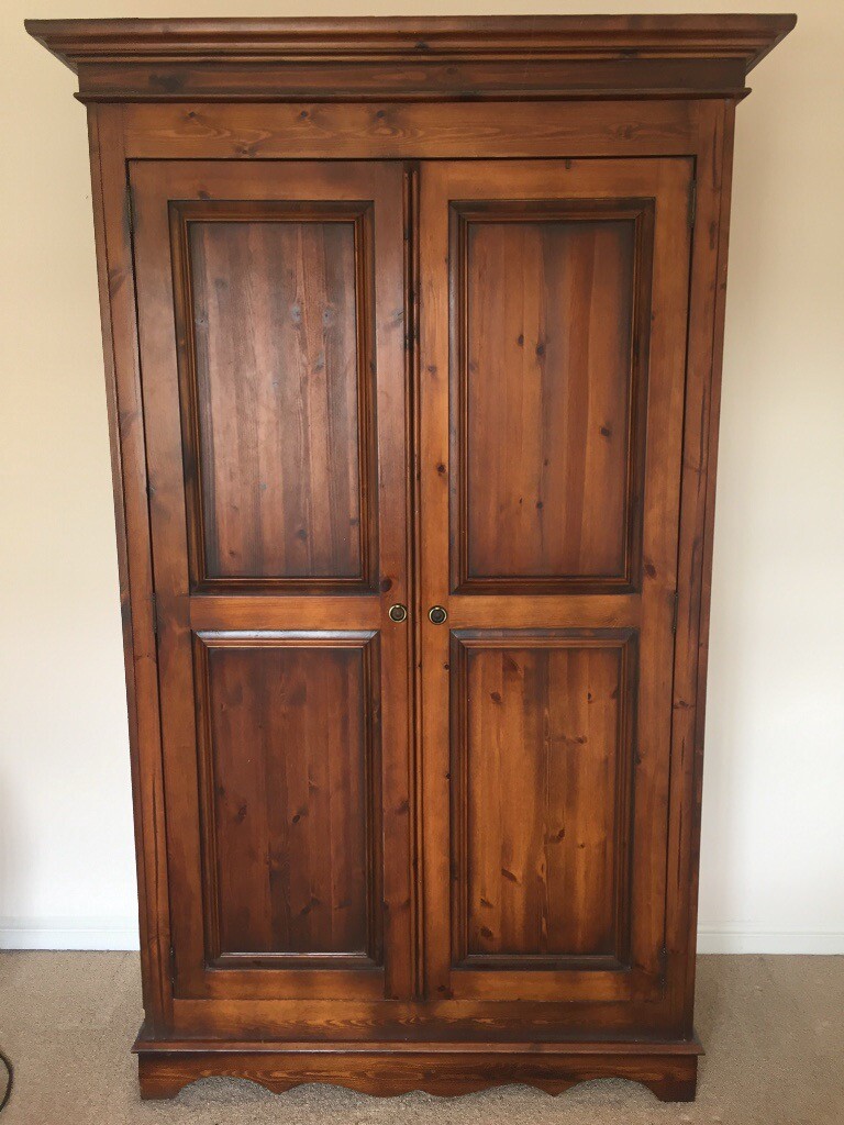 Dark Pine Wardrobe And Chest Of Drawers In Solihull West