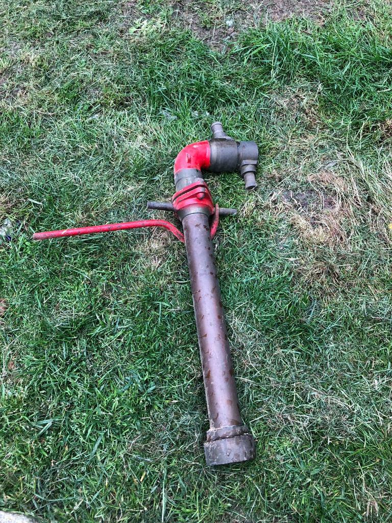 Copper and brass fire hydrant stand pipe in Takeley, Hertfordshire