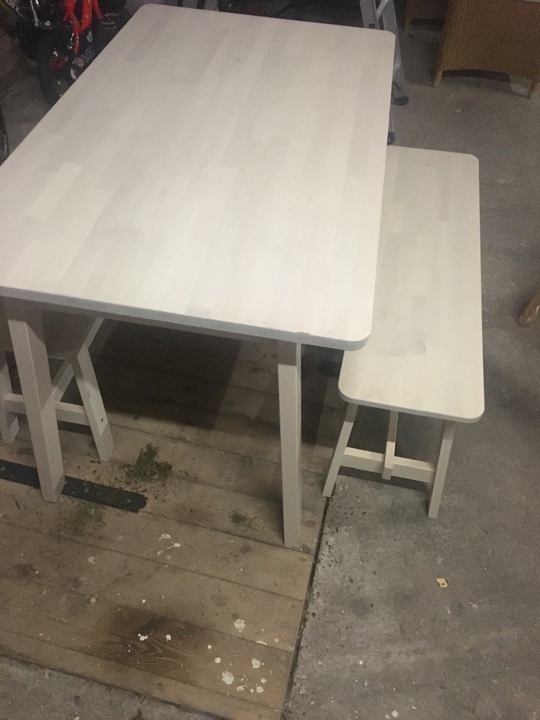 Solid birch dining table with two benches in Brough, East Yorkshire