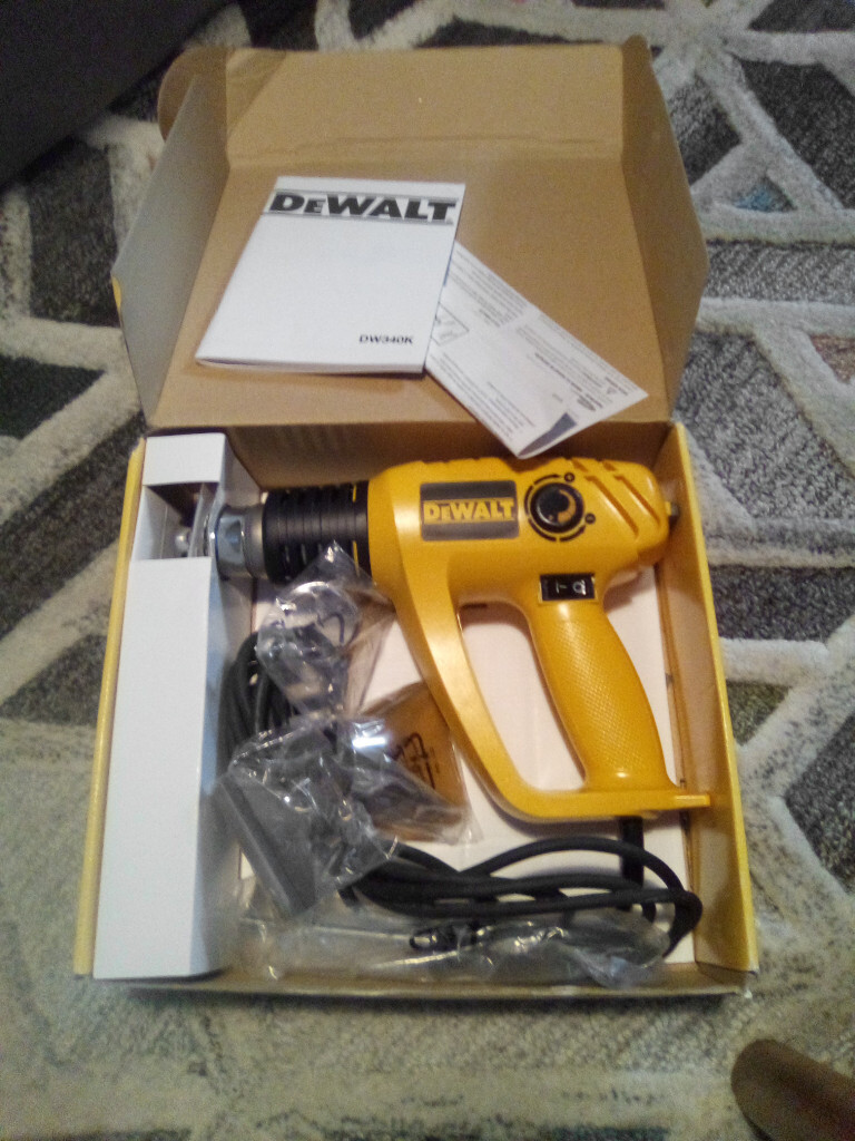 DeWALT *NEW** DW340KGB Adjustable Heat Gun, +600°C Max, Hot Air, 230V