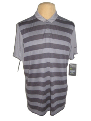 NIKE GOLF POLO SHIRT ADULT MEN'S XL GRAY STRIPES NEW with tags