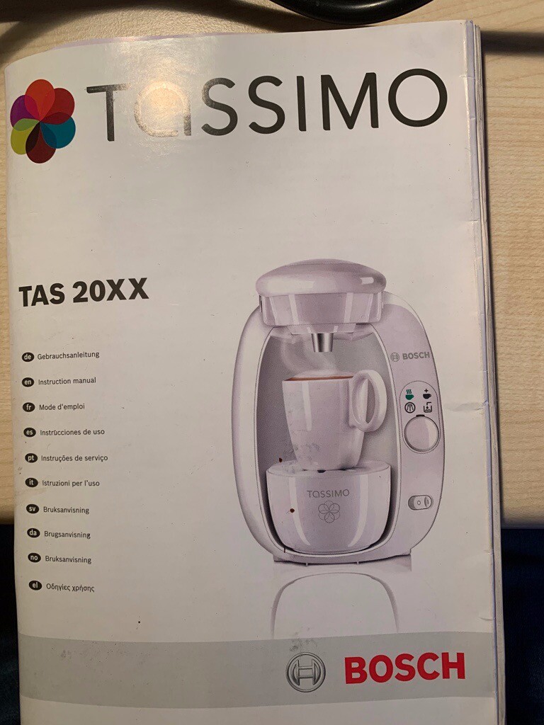 Bosch Tassimo Coffee Maker Tas 20xx Used With Instructions