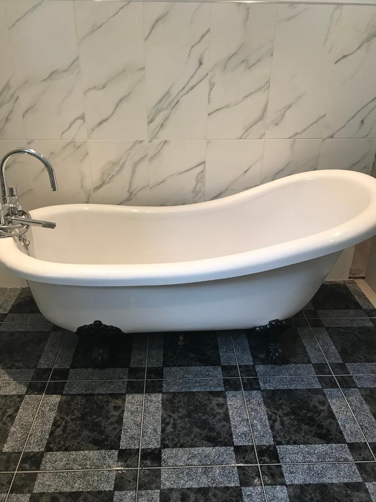 Traditional Freestanding slipper bath in Troedyrhiw, Merthyr Tydfil