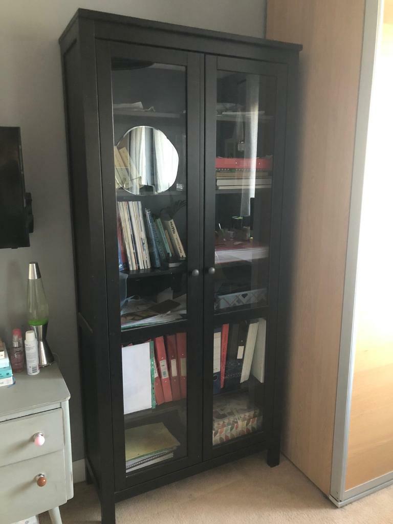Ikea Hemnes Black Brown Bookcase Cabinet With