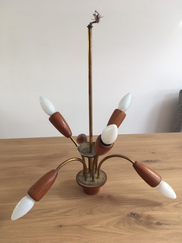 Original 1960s Ceiling Light In A 6 Light Sunburst Design In South