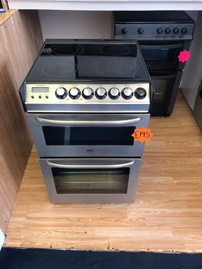 Silver Zanussi 60cm ceramic double oven cooker***Free Delivery**Fitting