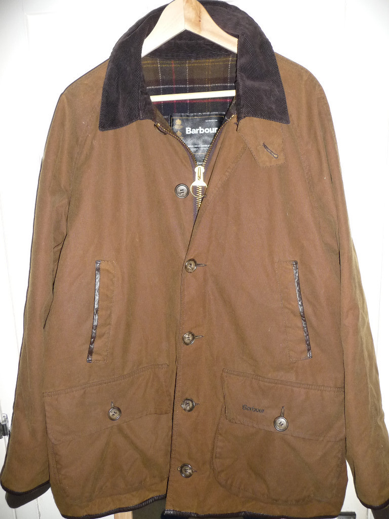 BARBOUR BEAUCHAMP WAX JACKET, BROWN, C44 112CM in Southwick, East
