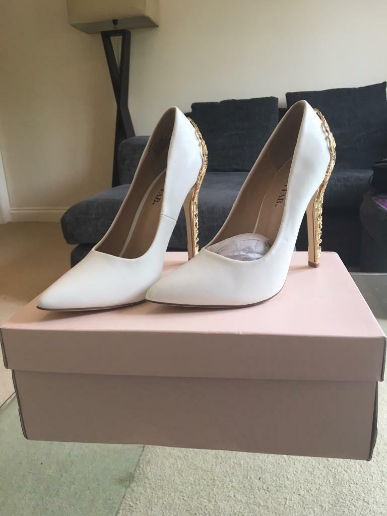 High heeled shoes WHITE (new unused) size: 7.5 | in Bournemouth, Dorset | Gumtree JustFab Sarina Embellished Heel Pump Womens Black Size 7 from JustFab | ShapeShop