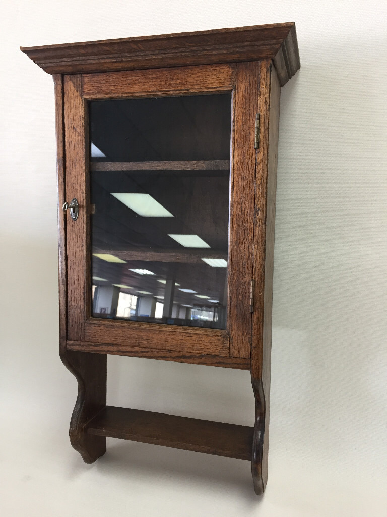 Vintage Dark Oak Wall With Lockable Glass Door in Falkirk