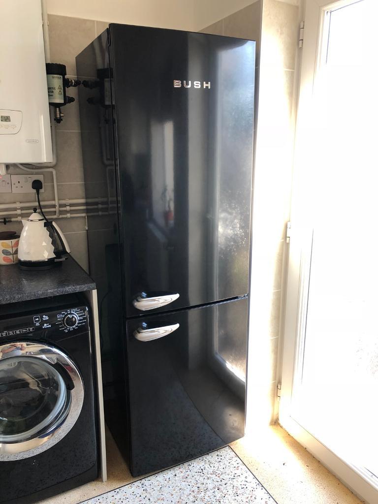 Bush Classic Frost Free Retro Fridge Freezer Black in Christchurch