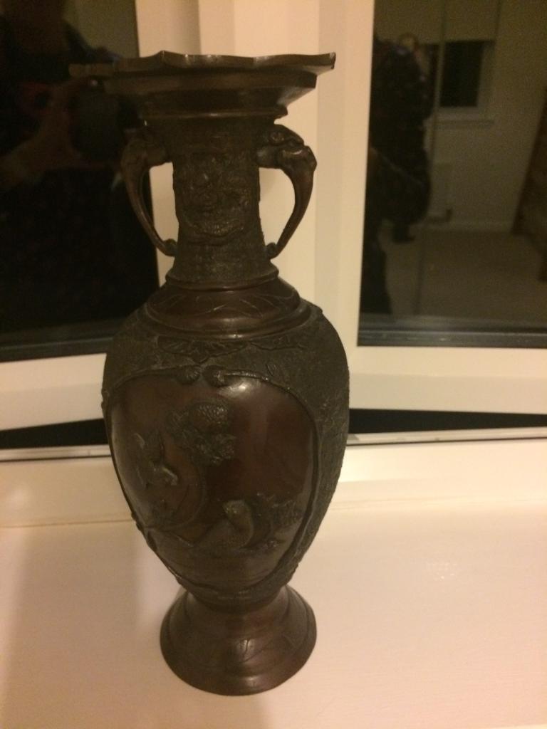 Antique Oriental Metal Vase In Motherwell North Lanarkshire