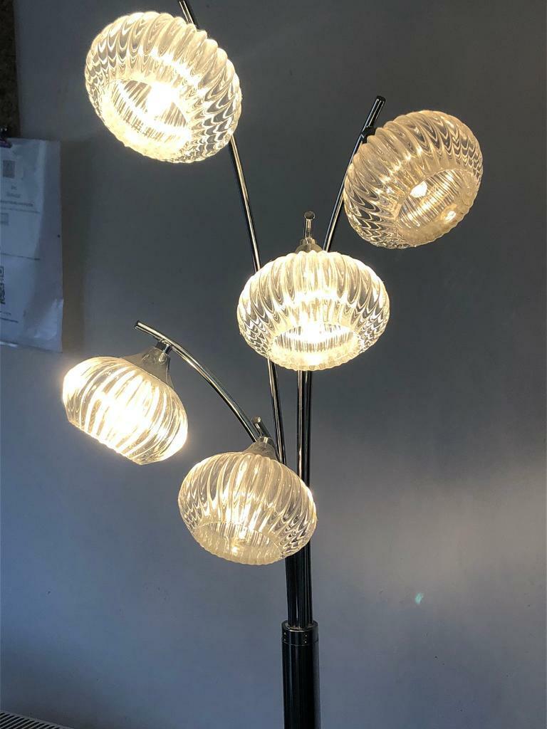 Dunelm stunning chrome standing lamp 5 glass shades | in Bearsted, Kent