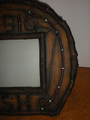 Picture Frame Fly Fishing Trout My Big Fish Photo display for Camp or Cabin