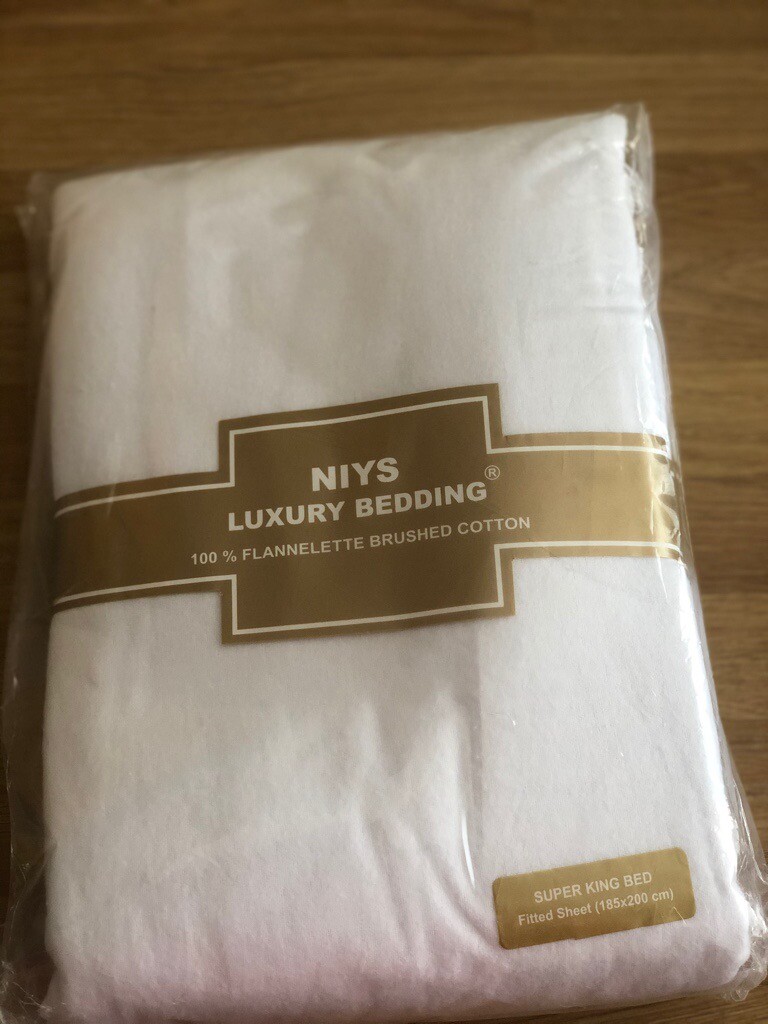 Super King Luxury Flannelette Brushed Cotton Fitted Sheet in