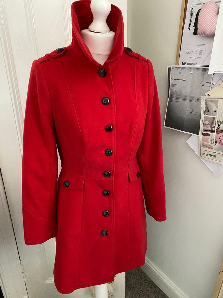 Ladies red military style pea coat (10) in Lochgelly, Fife Gumtree