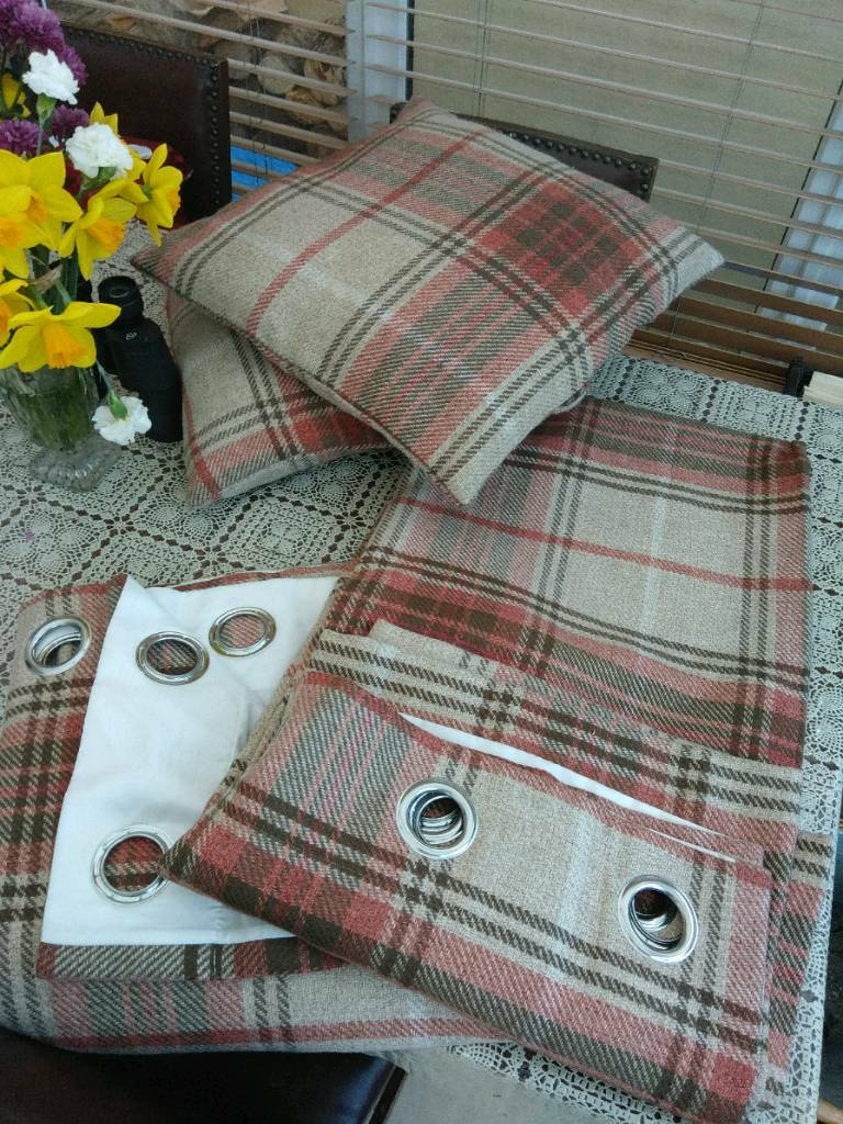 Curtains with matching large cushions in Stalham, Norfolk Gumtree