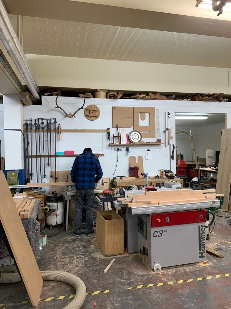 for rent in Camberwell maker space, carpentry bench, set