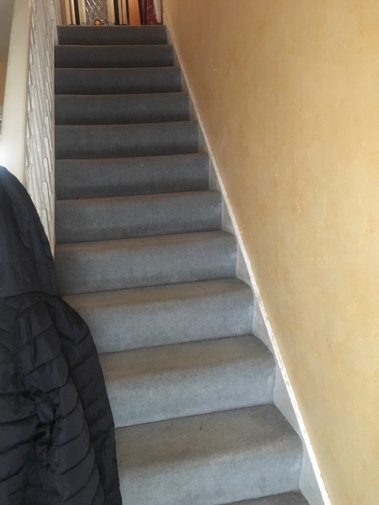 Blue grey stair carpet small landing free to have in Craigavon