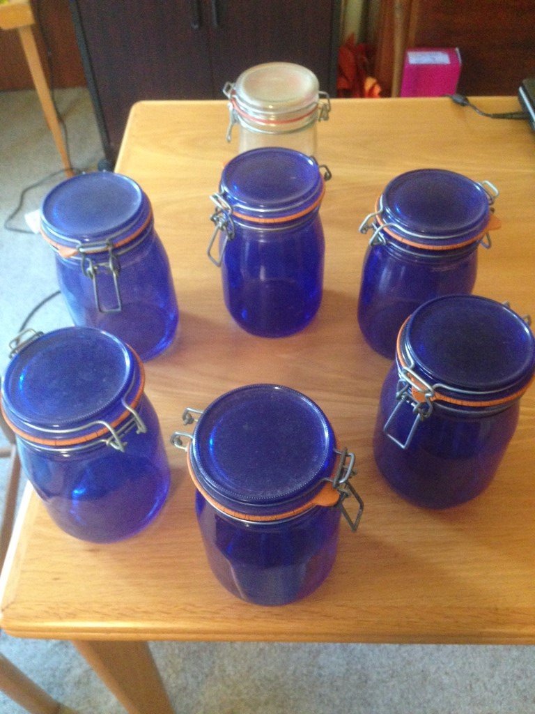 Blue Glass Storage Jars in Bournemouth, Dorset Gumtree
