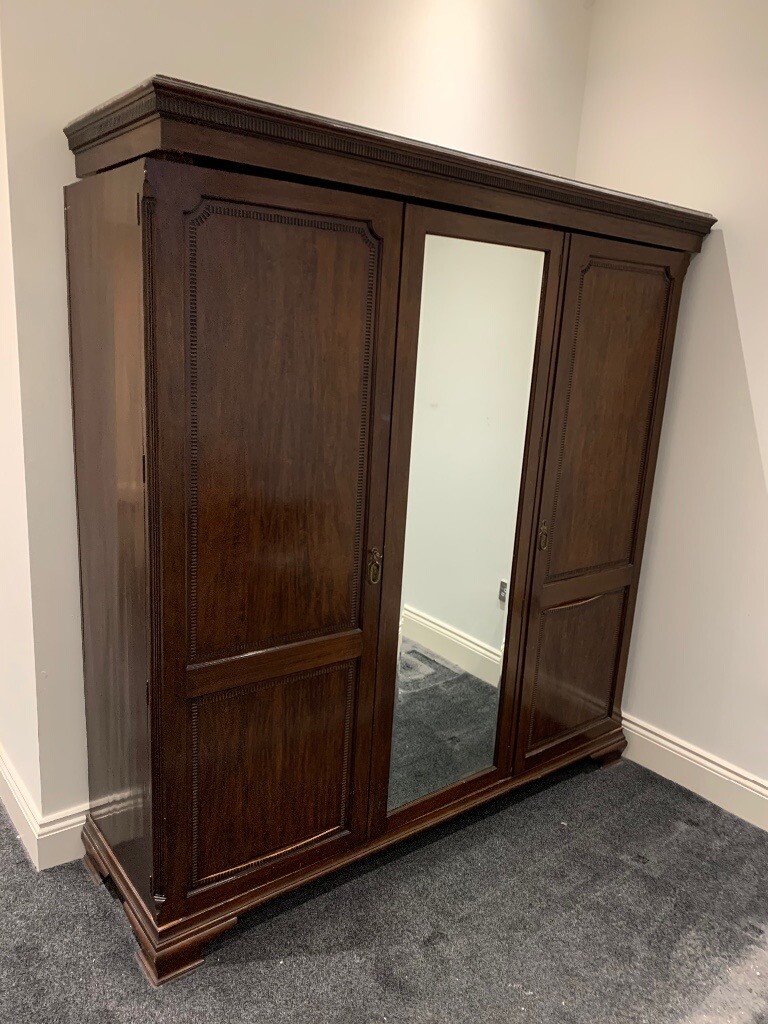 Large traditional 3 door mahogany wardrobe in West Derby, Merseyside