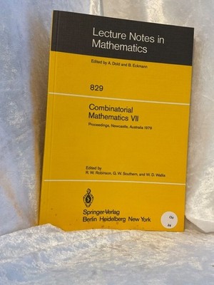 Combinatorial Mathematics VII: Proceedings of the Seventh Australian Conference