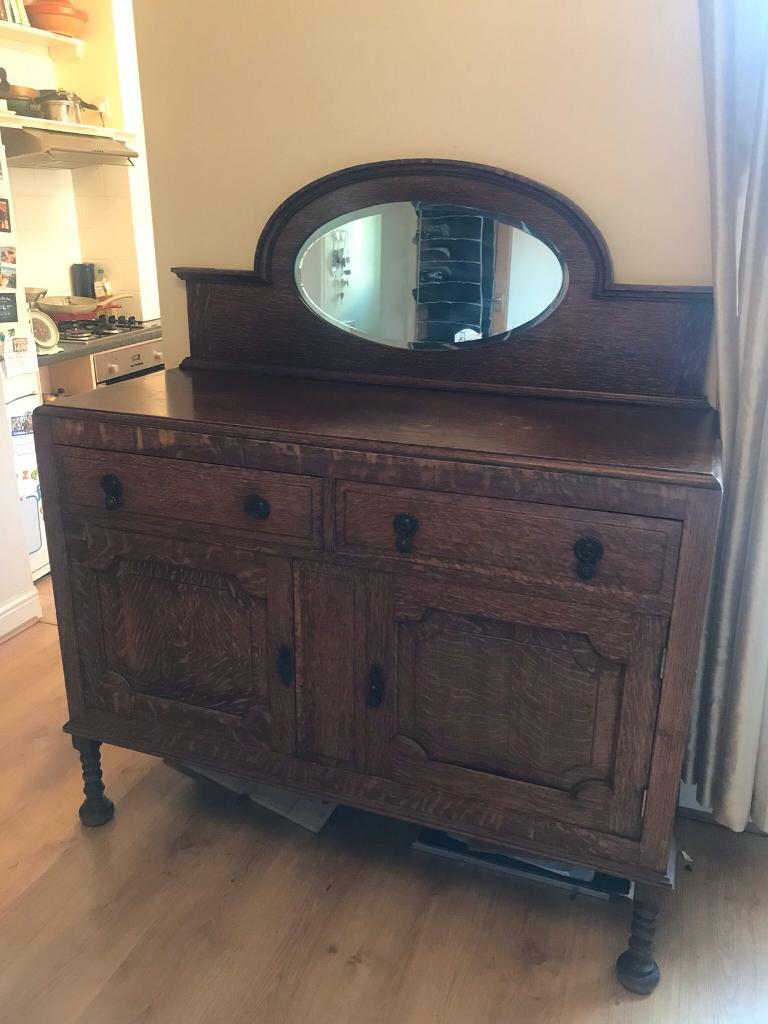 Vintage solid oak sideboard with mirror in Norwich, Norfolk Gumtree