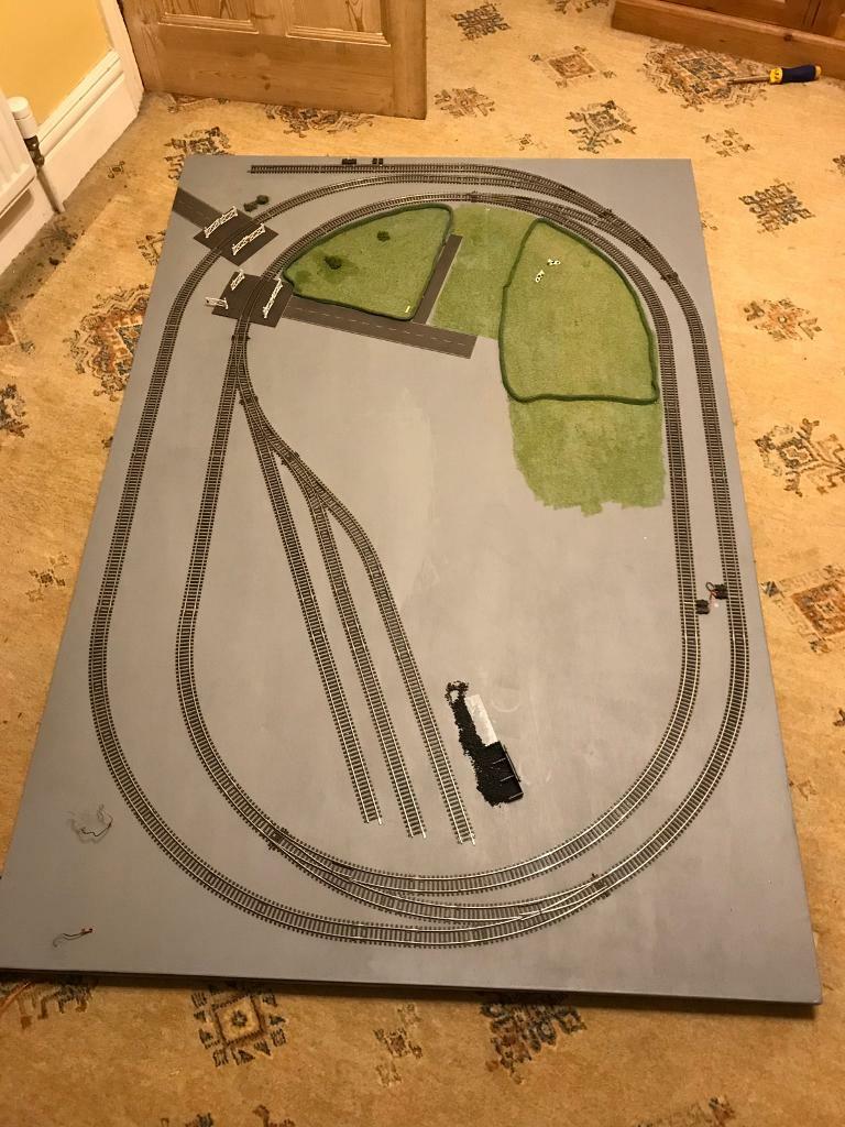 00 Gauge model railway layout on baseboard in Southsea, Hampshire