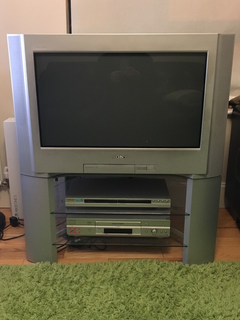 Old fashioned SONY 26" Television with DVD and VCR player in