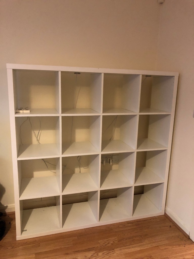 IKEA KALLAX Large Shelving Unit (White) with LEDBERG LED Colour