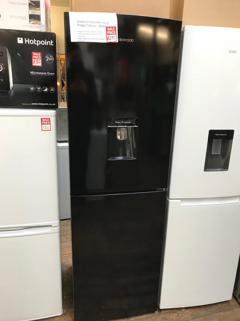 Kenwood Black Fridge Freezer with water dispenser (graded) in