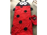 Kids ladybug sleeping bag 