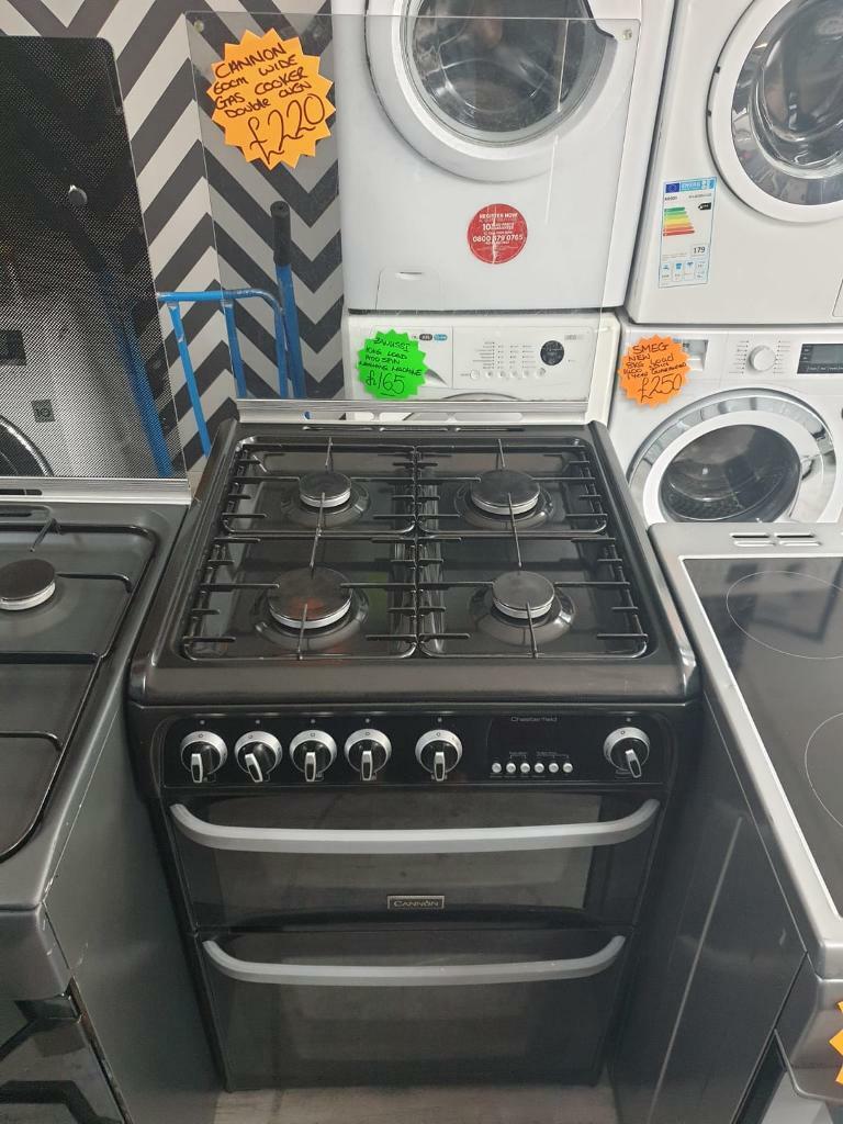 Freestanding black cannon gas cooker 60cm wide in Derby, Derbyshire