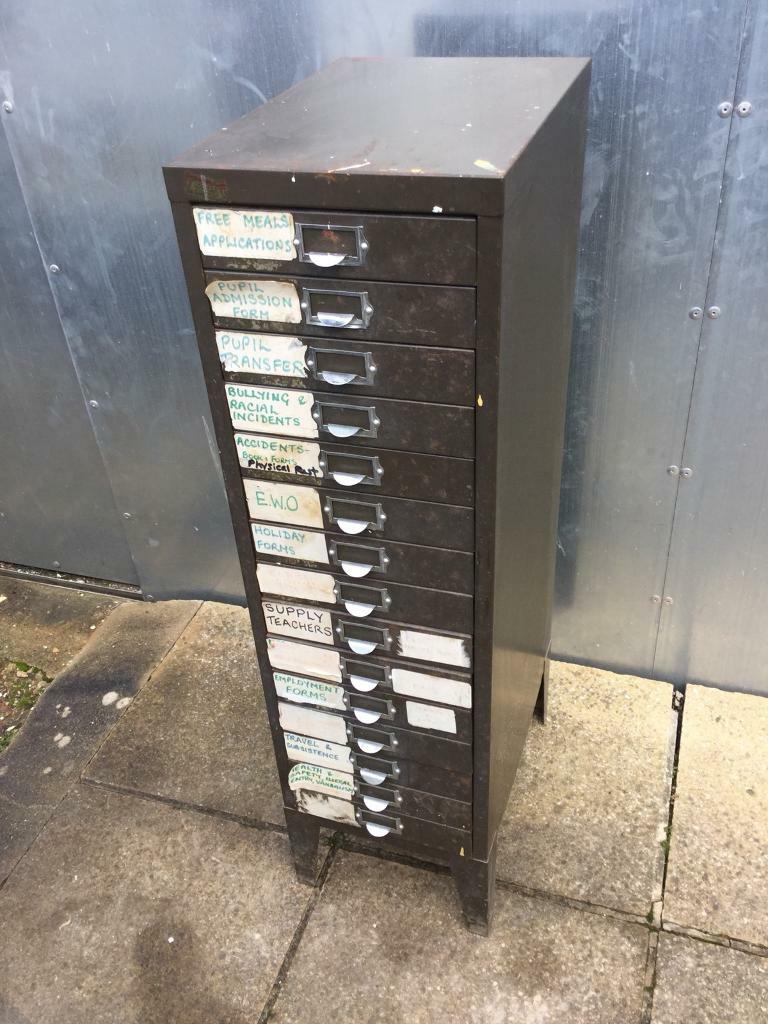 Vintage 15 Drawer Metal Filing Cabinet In Weymouth Dorset