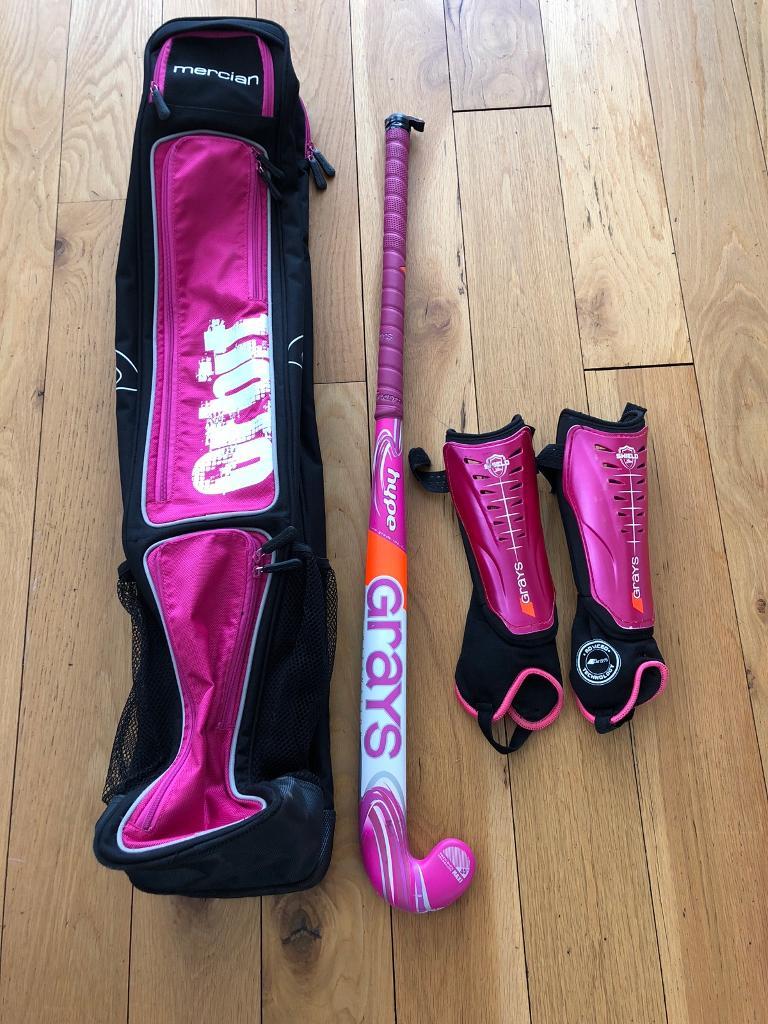 HOCKEY KIT HOT PINK MERCIAN BAG, GRAYS HYPE 36.5” HOCKEY STICK AND