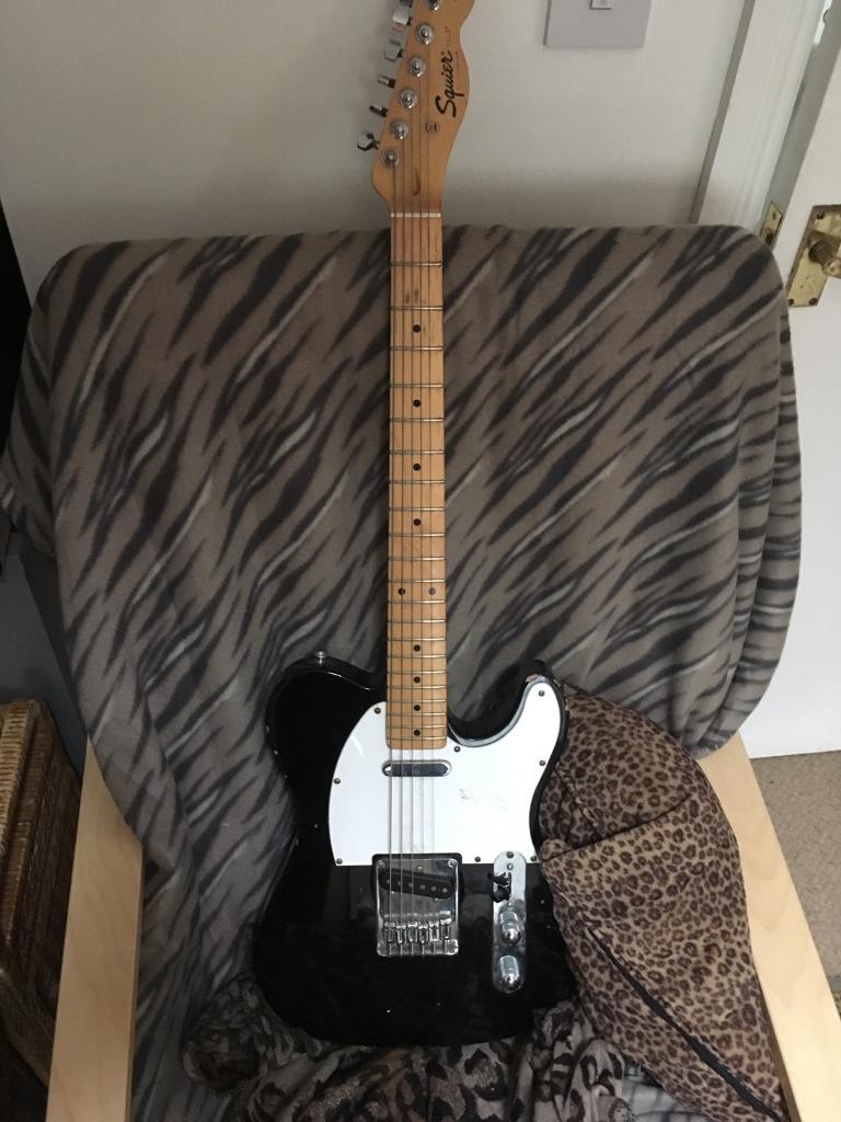 Fender Squier telecaster black white lead guitar squire in Grange