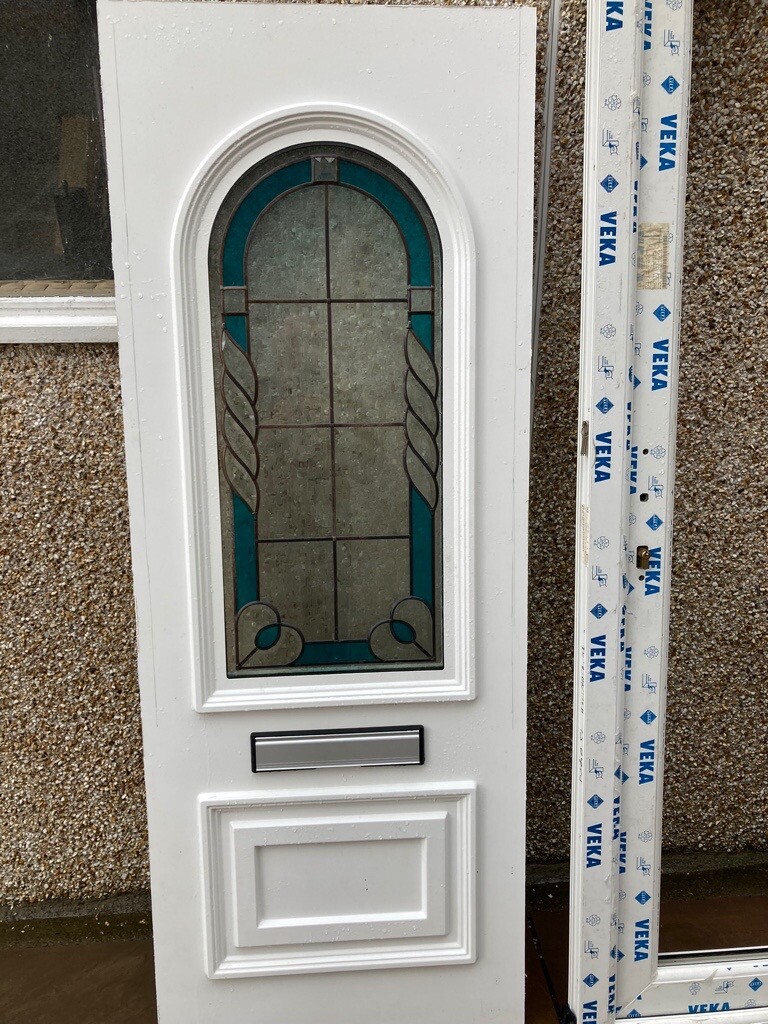 Veka UPVC door and frame with lock keys and handles in Brechin, Angus