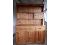 Bespoke Pine Welsh Dresser, 3 drawers, 3 doors, 2 open shelves with 2 cupboards.